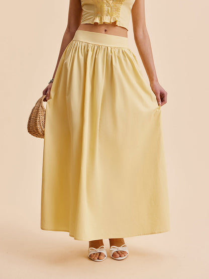 Ruffled Crop Top Skirt Set