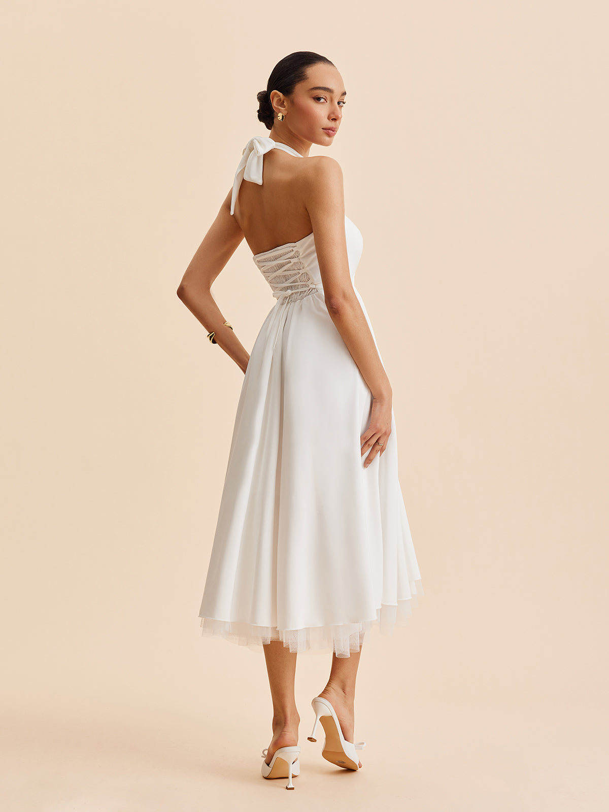 Halter Backless Zipper Sleeveless Dress