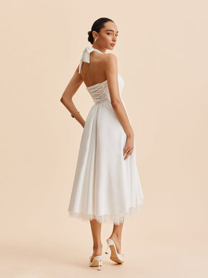 Halter Backless Zipper Sleeveless Dress