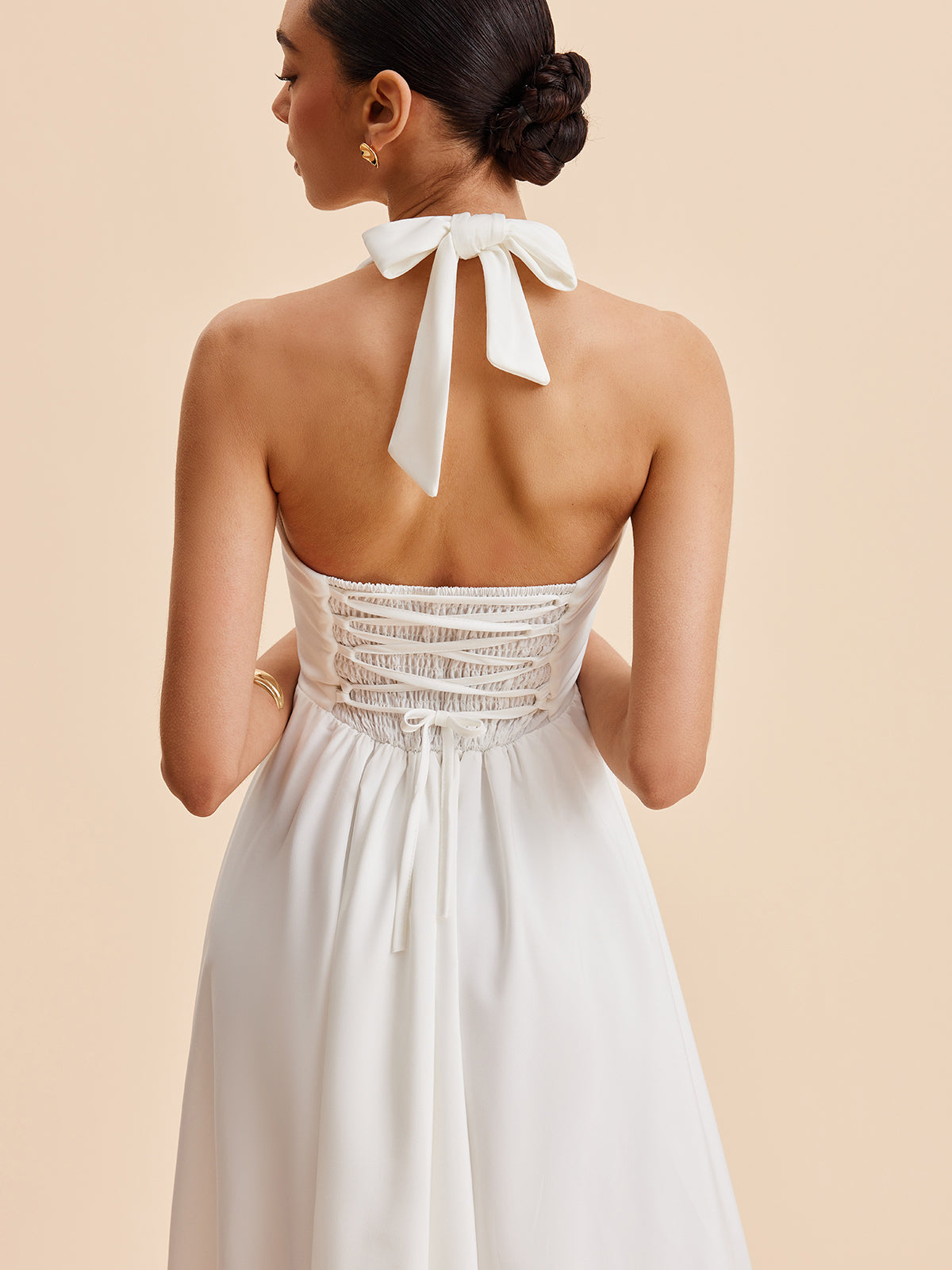 Halter Backless Zipper Sleeveless Dress