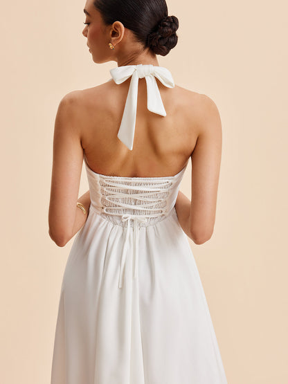 Halter Backless Zipper Sleeveless Dress