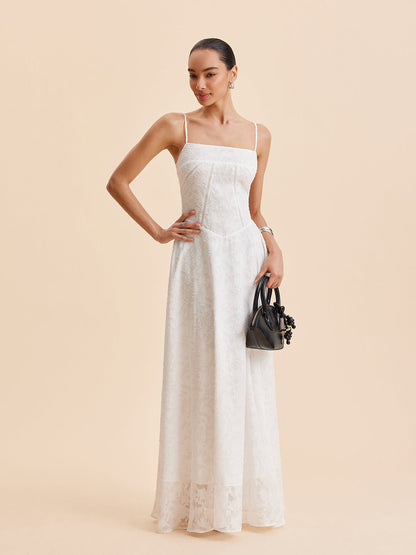 Chiffon Floral Lace Cami Dress