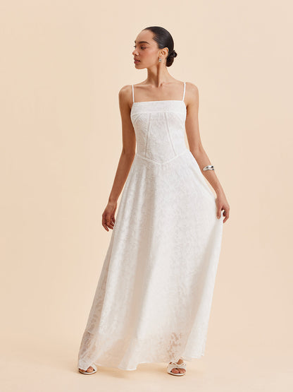 Chiffon Floral Lace Cami Dress