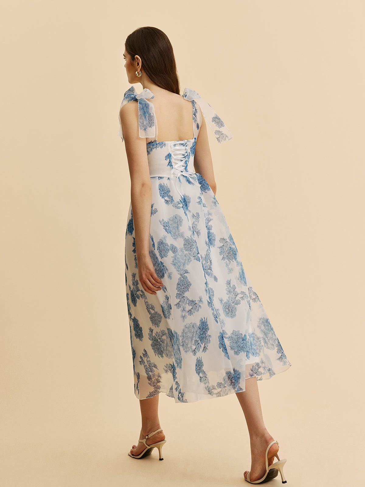 Floral Bow-Strap Dress