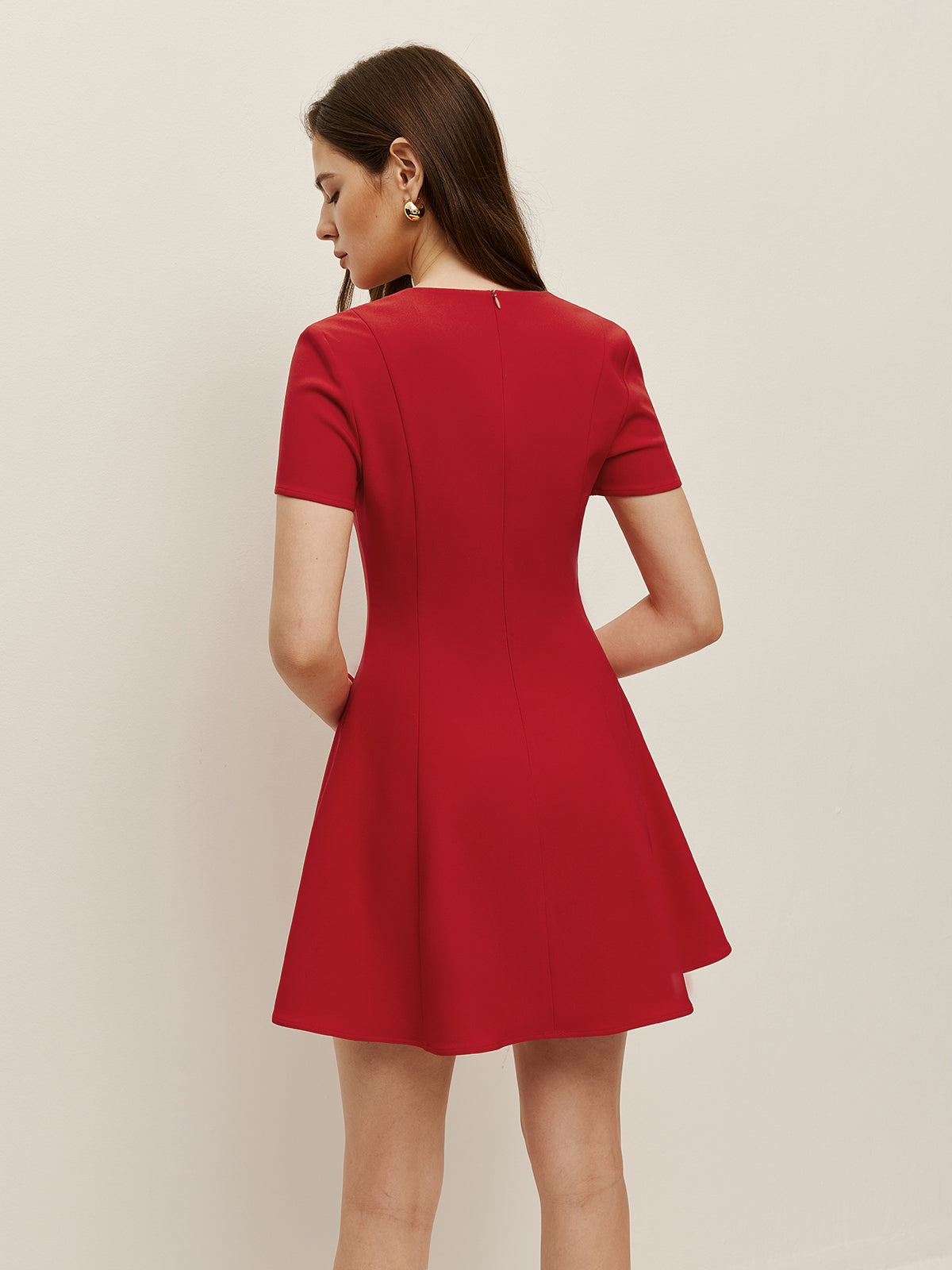 Bow Detail V-Neck Dress