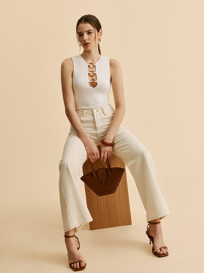 Ring Detail Cutout Tank Top