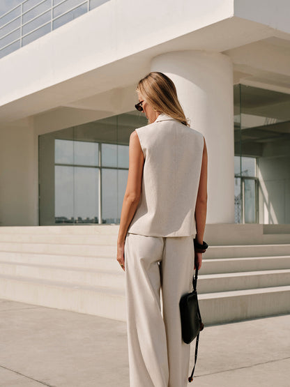 Cotton & Linen Metal Sleeveless Vest