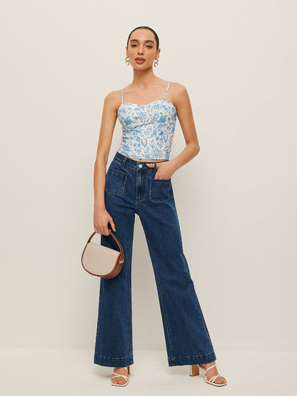 Floral Print Corset Crop Top