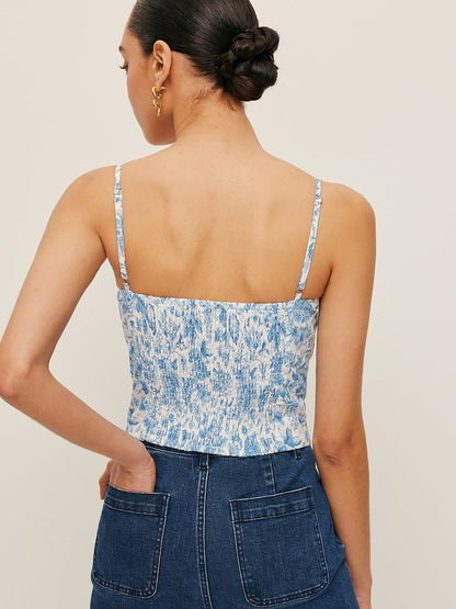 Floral Print Corset Crop Top