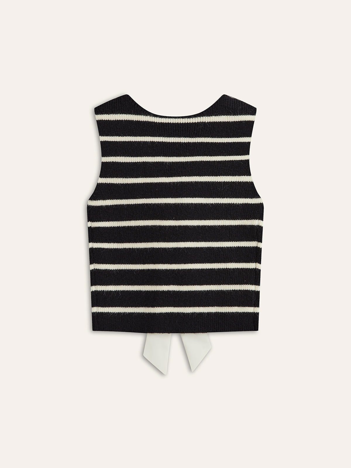 Bow Back Detail Striped Sweater Vest