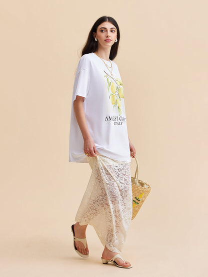 Semi-Sheer Lace Skirt