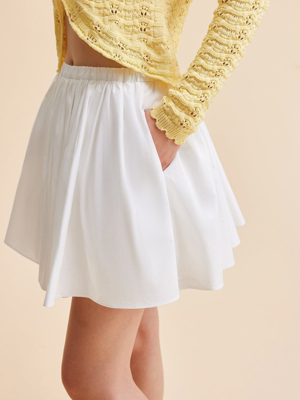 Cotton Pleated Skirt