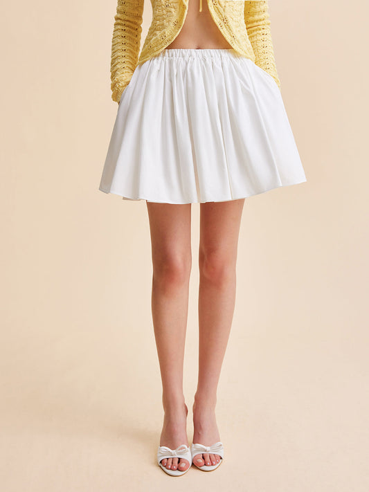 Cotton Pleated Skirt