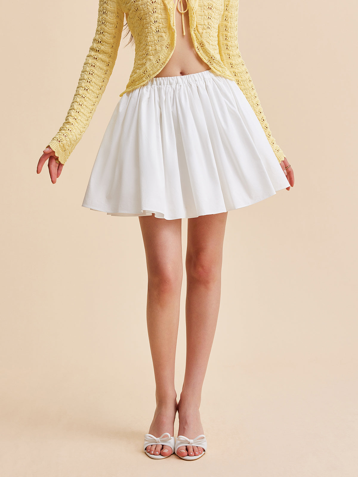 Cotton Pleated Skirt