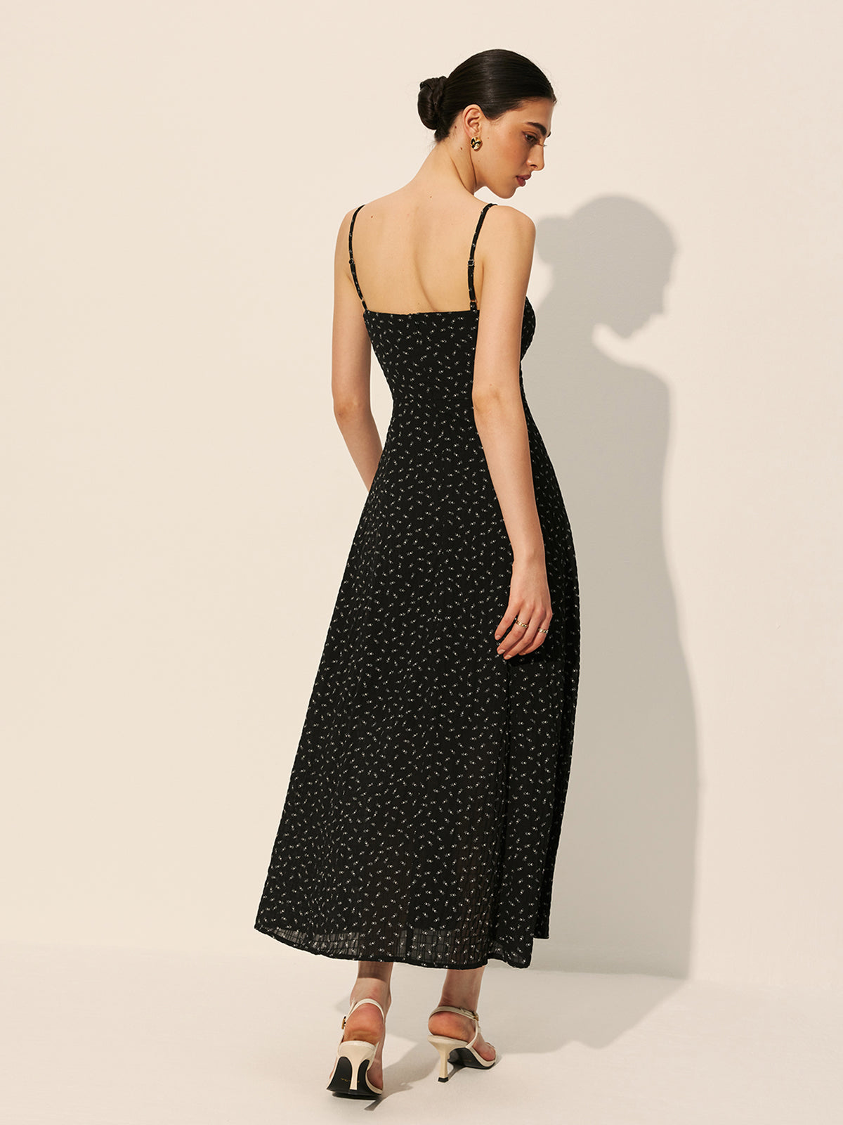Polka Dot Zipper Drawstring Dress