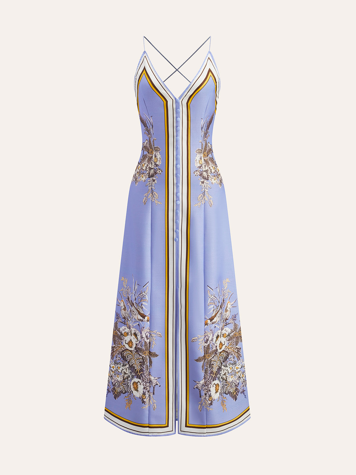 Casual Floral Printed Halter Long Dress