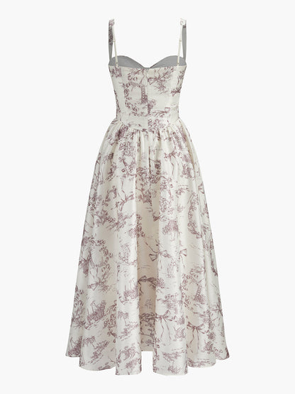 Toile Print Corset Dress
