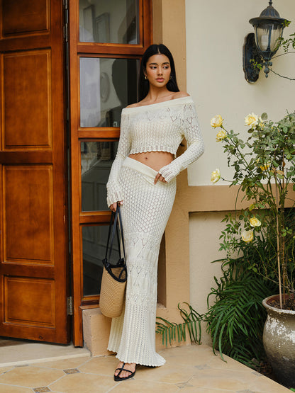 Knit Off-Shoulder Cropped Top