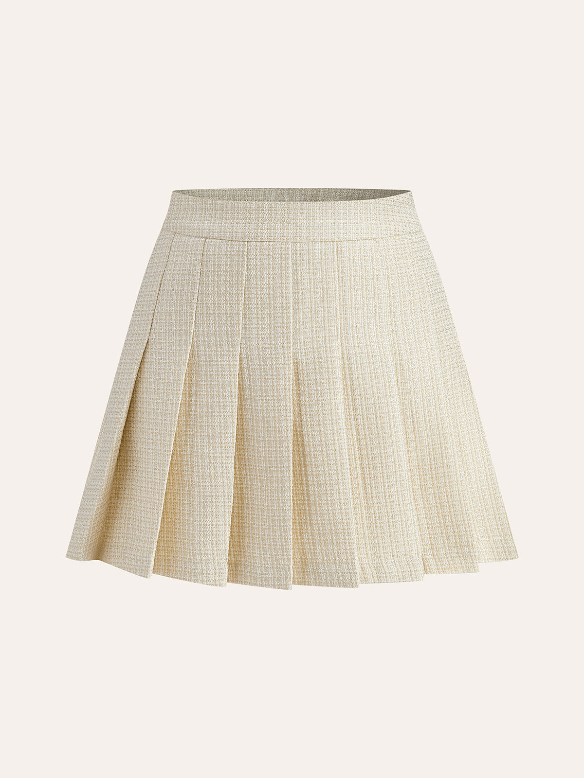 Mid-Waist Pleated Zipper Skirt