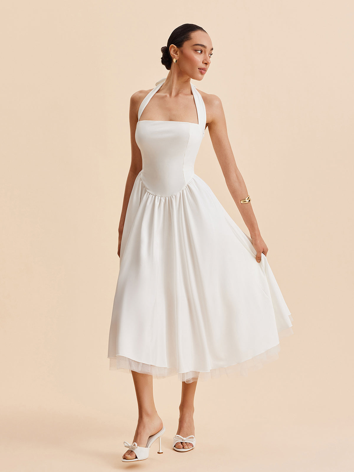 Halter Backless Zipper Sleeveless Dress