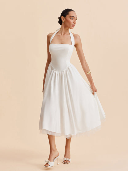 Halter Backless Zipper Sleeveless Dress