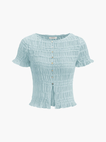 Ruffled Crop Top Skirt Set