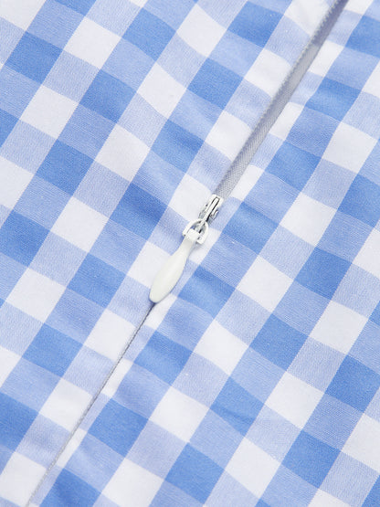 Lace-Up Checkerboard Corset Dress