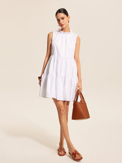 Ruffled Tie Back Tiered Dress