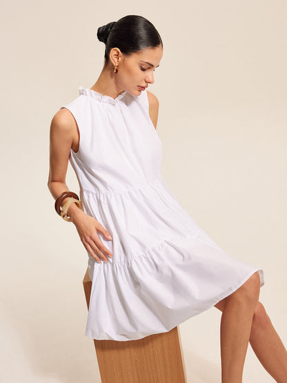 Ruffled Tie Back Tiered Dress