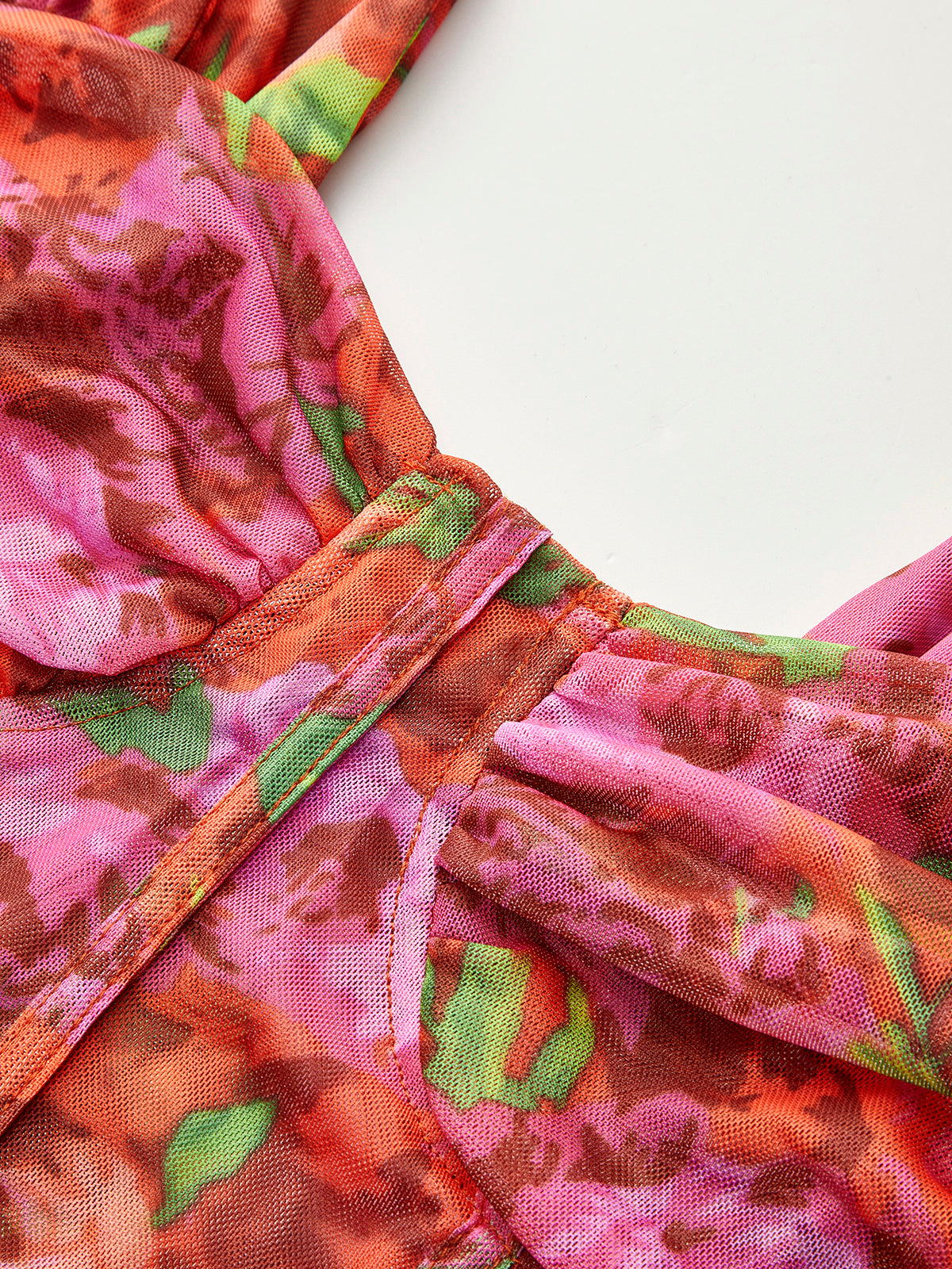 Floral Mesh Corset Top