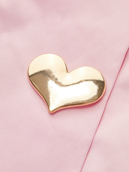 Satin Asymmetrical Buttoned Strapless Dress