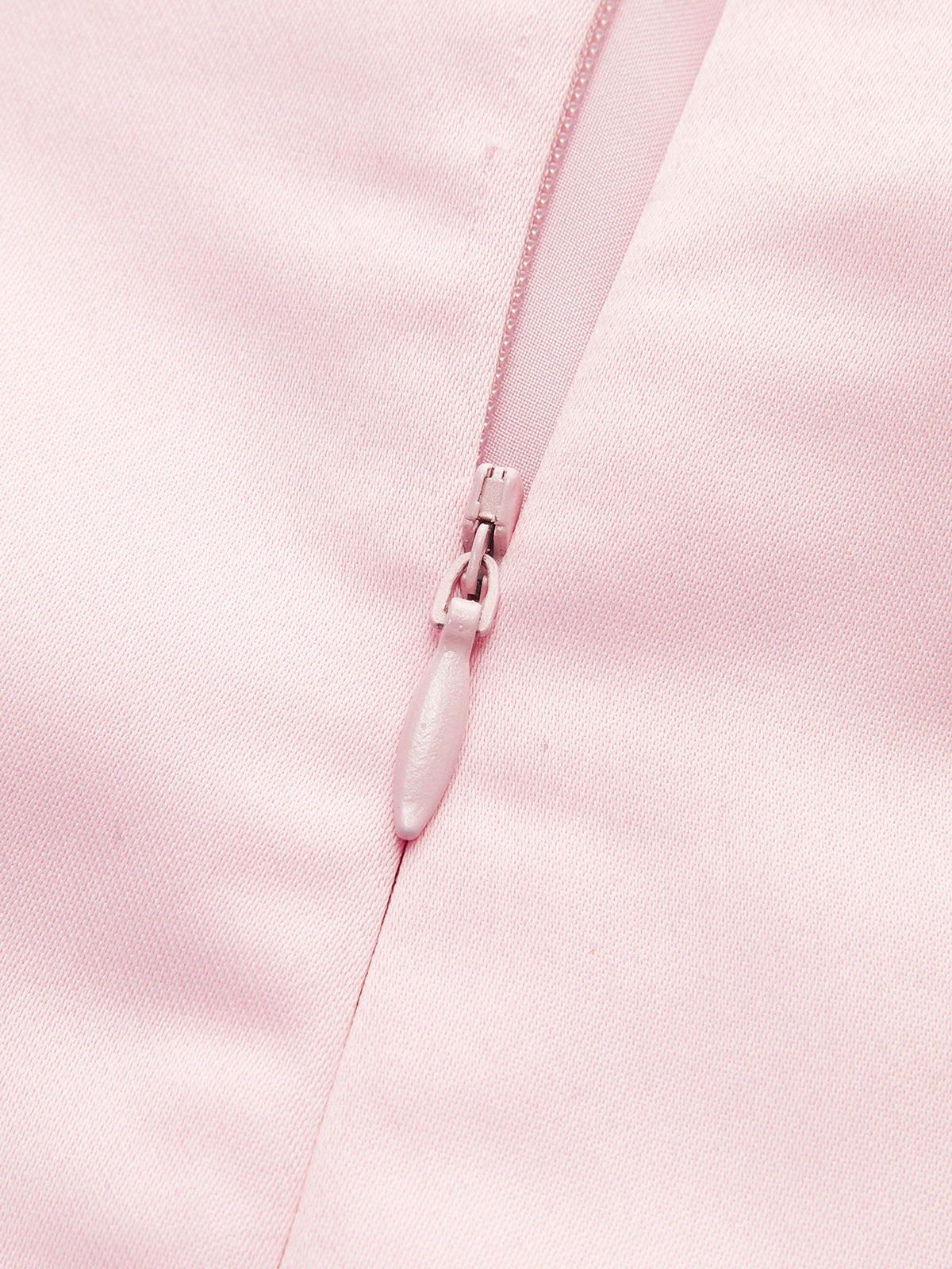 Satin Asymmetrical Buttoned Strapless Dress