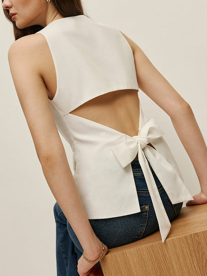 Bow Back Detail Sleeveless Top