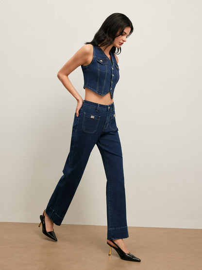 Classic Denim Button-Up Vest