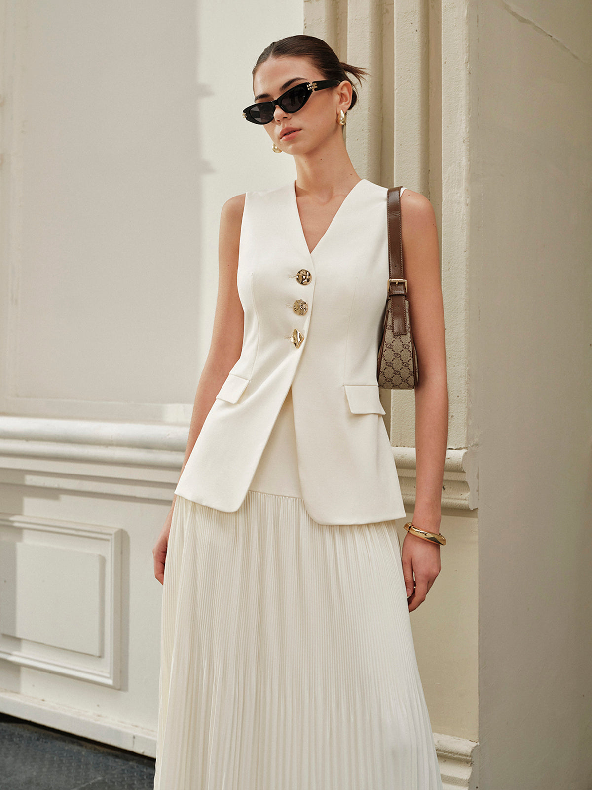 Decor Pockets Tailored Vest