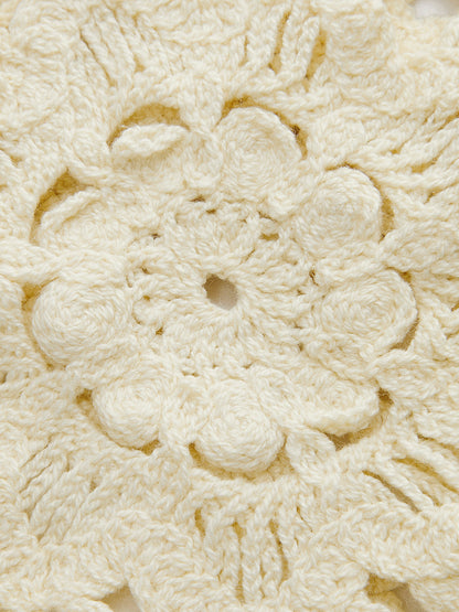 Floral Crochet Button Detail Vest