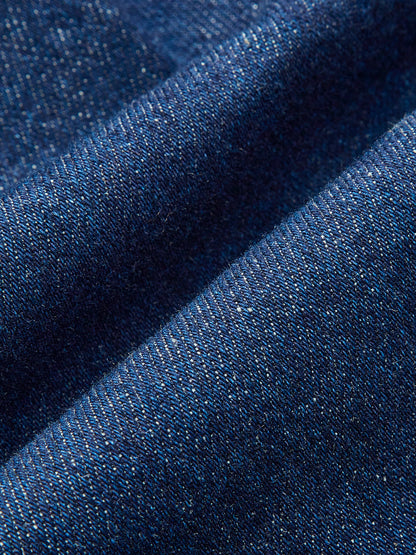 Cross-Back Denim Flared Dress