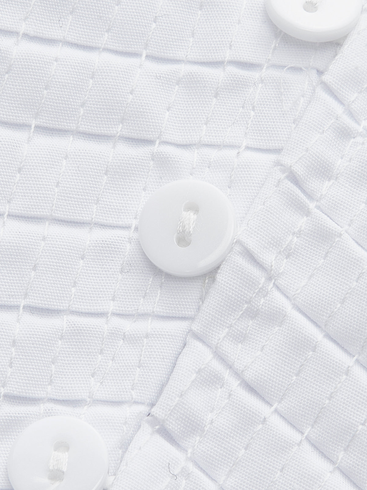 Pleated V-Neck Button-Detail Top