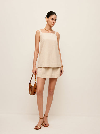 Back Tie Detail Top With Skirt Set