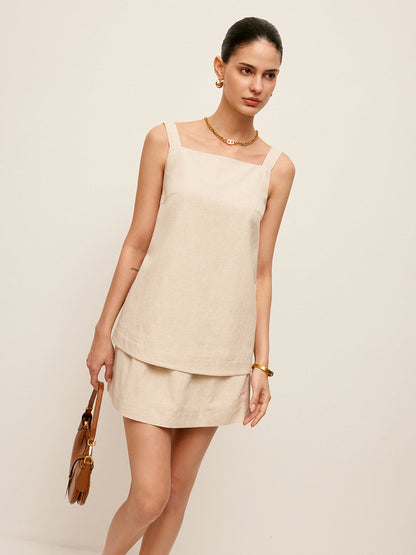 Back Tie Detail Top With Skirt Set