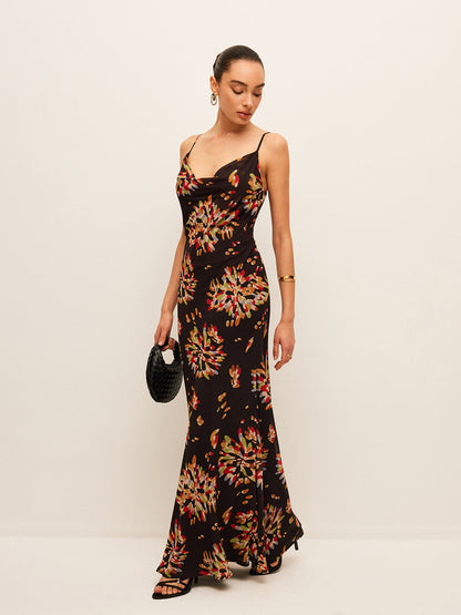 Boho Tied Back Chiffon Cami Dress