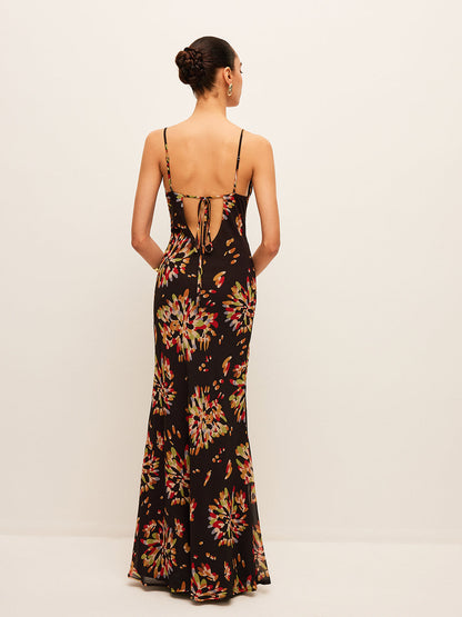 Boho Tied Back Chiffon Cami Dress