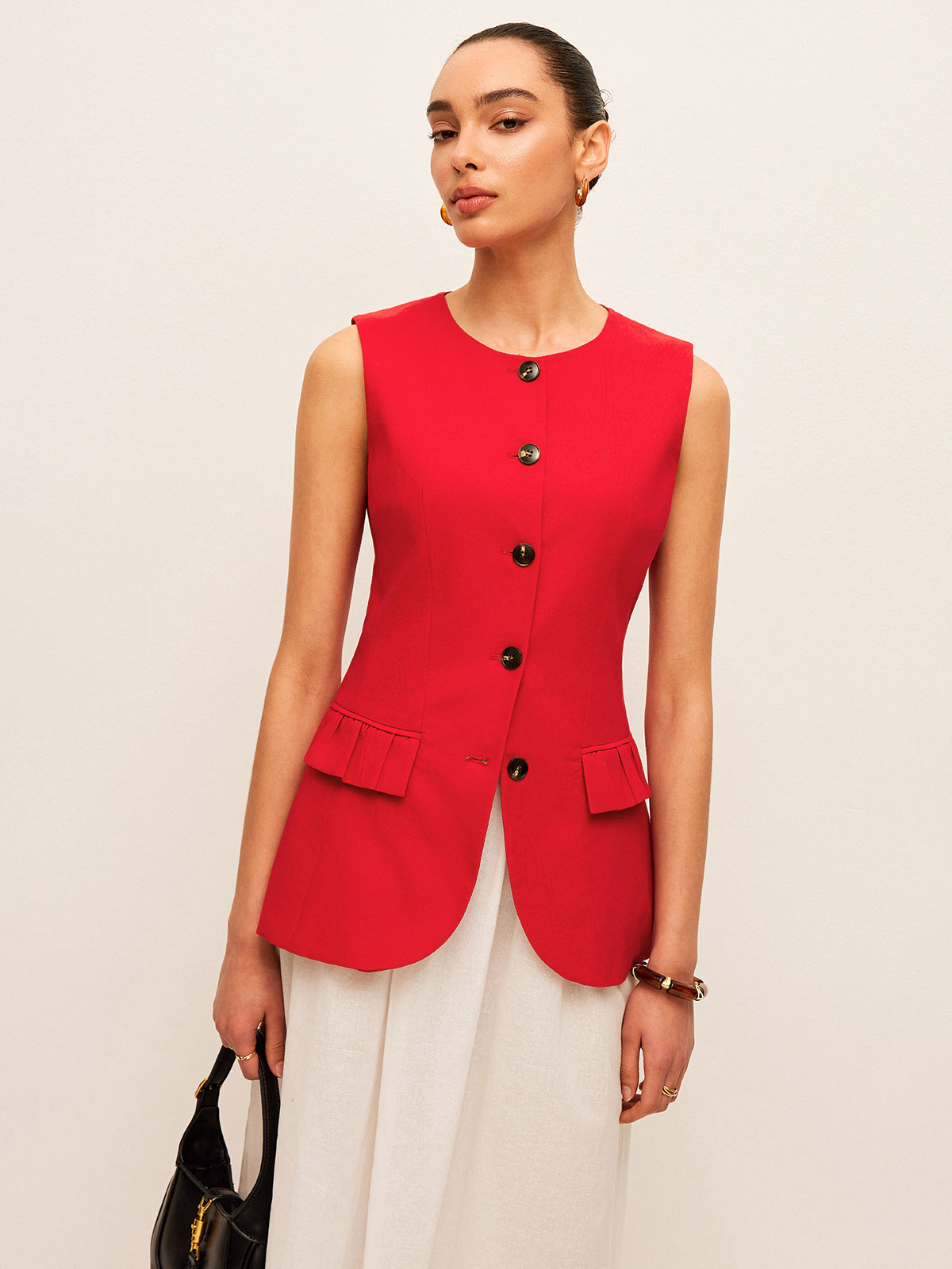 Cotton & Linen Buttoned Vest