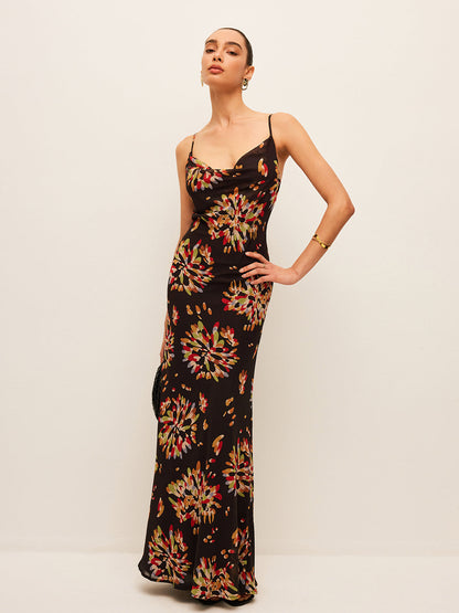 Boho Tied Back Chiffon Cami Dress