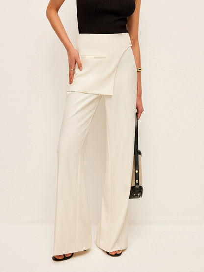 Mid-Waist Pockets Pants With Wrap Detail