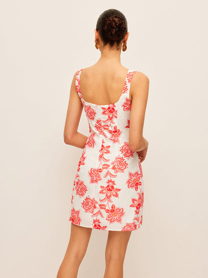 Floral Print Square Neck Dress