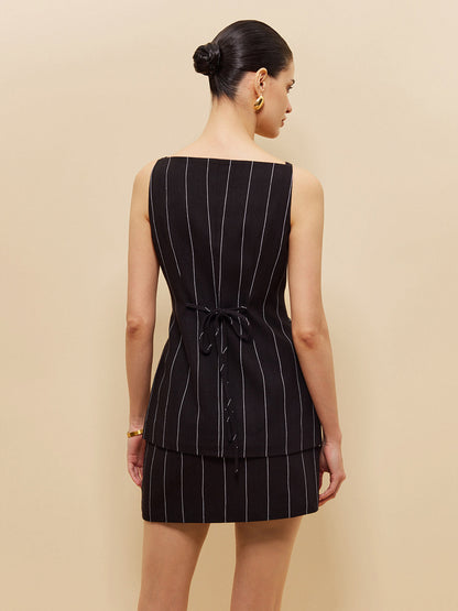 Linen & Cotton Sleeveless Buttoned Vest