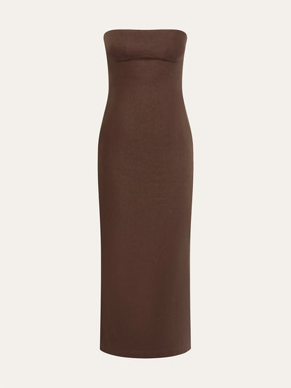 Floral Print Strapless Dress