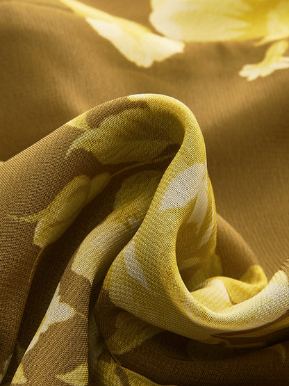 Floral Ruffle Hem Back Tie Cami Dres