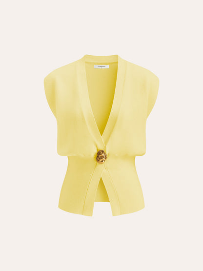 V-Neck Buttoned Detail Sweater Vest